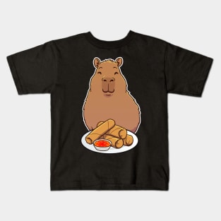 Capybara Spring Rolls Kids T-Shirt